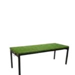Metal Bench with Artificial Grass Top, Heavy Duty Steel Seating Bench for Garden, Balcony, Terrace, Outdoor, Indoor, Lawn, Patio, Waiting Area, Home & Commercial Use, Green