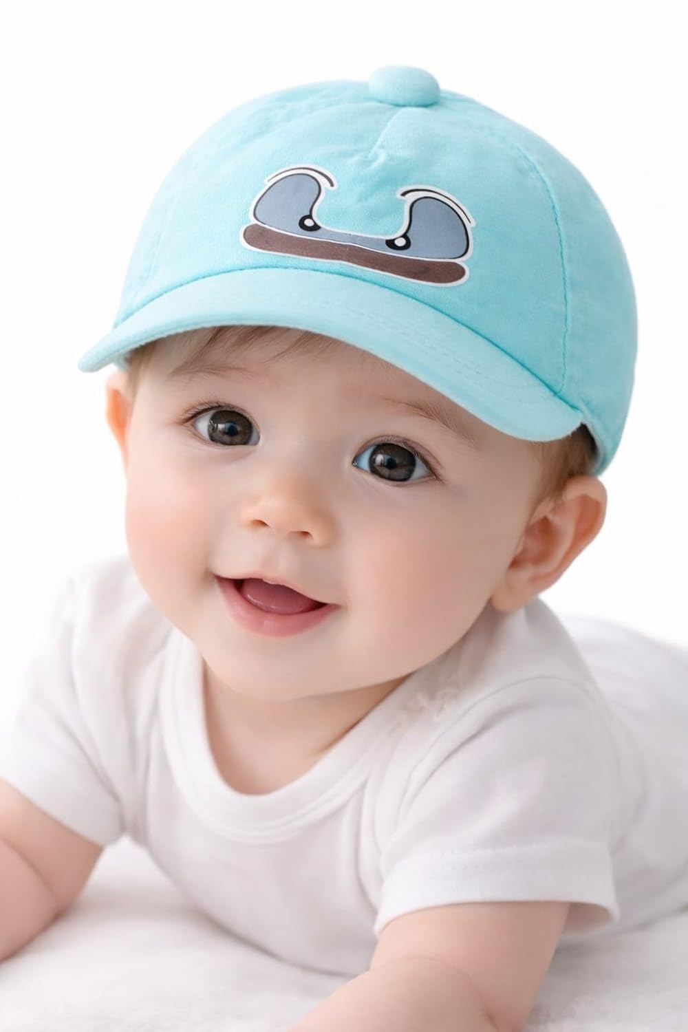 1784474789_51PJef03e3L._SL1500_.jpg Nephar Baby Cartoon Print Cap for Boys & Girls | Soft Cotton Adjustable Summer Hat for Infants & Toddlers | Lightweight Cute Baby Baseball Cap - Image 1