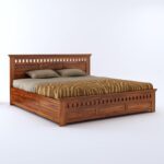 Ganpati Arts Sheesham Wood Armania King Size Bed with Box Storage for Bedroom Living Room Wooden Double Bed Palang (Natural Finish) - Image 3