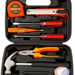 Novo 9Pcs Basic Tool Kit, Home Screwdriver Tool For Women Men Students Kit,Tool Box With Tools Included,Small Tool For Diy Kit,Household Repair,College Dorm Essentials, Black