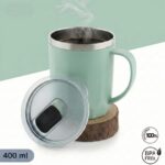 MAGIC SPOON Stainless Steel Travel Coffee Mug with Sipper Lid & Handle, Insulated Tea Cup, BPA-Free Double Wall Tumbler for Hot-Cold Beverages, Office, Home, Car- PISTA-BROWN, (Combo Pack (400ml X 2)) - Image 8