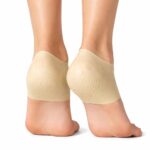 Zency Moisturising Heel Care Socks, Beige, Rubber, One Size Fits Most, Open-Toe, Anti-Slip, Cracked Heel Repair, 2 pair