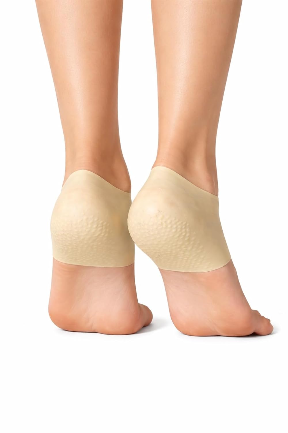1784650013_51t7OvqaAiL._SL1500_.jpg Zency Moisturising Heel Care Socks, Beige, Rubber, One Size Fits Most, Open-Toe, Anti-Slip, Cracked Heel Repair, 2 pair - Image 1