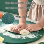 Circle Double-Sided Chopping Board Antibacterial Chopping Block Thickened Kitchenware Safe Durable 360°Rotatable Round Cutting Serving Chopping Board with Rotatable Handle - Image 7