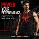 Sleeveless T-Shirt for Men SPI-der Printed Gym Tank Top | Cotton Blend Round Neck Sports Vest for Workout, Running, Fitness, Beach & Casual Wear - Image 3