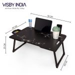 Smart Latest Multipurpose Foldable Laptop Table with Cup Holder, Study Table, Bed Table, Foldable and Portable/Ergonomic & Rounded Edges/Lifetime Non-Slip Legs (Flower Cotted) - Image 2