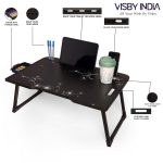 Smart Latest Multipurpose Foldable Laptop Table with Cup Holder, Study Table, Bed Table, Foldable and Portable/Ergonomic & Rounded Edges/Lifetime Non-Slip Legs (Flower Cotted) - Image 3