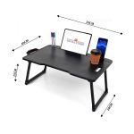 Study Table Bed Table Premium Laptop Table/Foldable and Portable Wooden/Writing Desk for Office/Home/School (Black Cotted) - Image 7