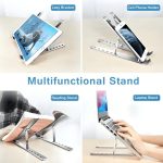 STAR WORK Foldable Adjustable Laptop Stand for Desk, Aluminum Ergonomic Riser with 7 Height Levels, Portable & Lightweight, Anti-Slip Silicone Pads, Fits 10–17.3” Laptops, Tablets & Phones - Image 4
