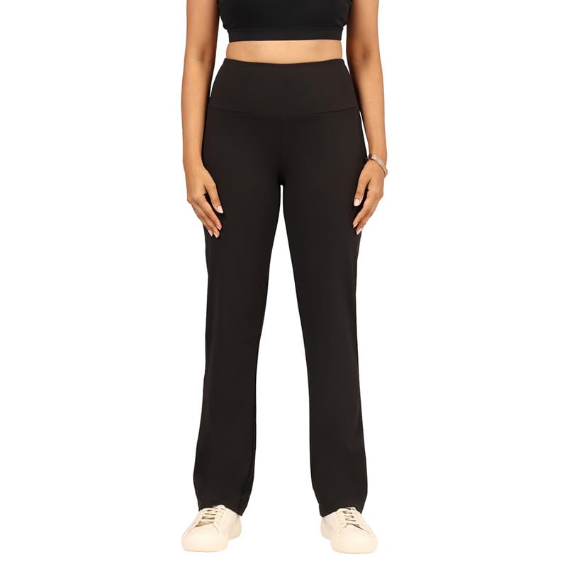 1784910514_41CtYGed8aL.jpg BlissClub Ultimate Straight Pants Trousers for Women with High Waist, Formal Pant for Women Office Wear with Wide Waistband - Image 1