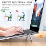 GK ELITE Alloy Steel Laptop Riser Stand 2 Pieces, Foldable Invisible Keyboard Elevation Support with Self-Adhesive Base and Anti-Slip Silicone Feet for Laptops - Image 4