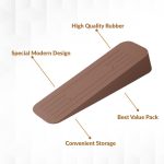 Rubber Door Stopper Wedge, Heavy Duty Anti-Slip Door Holder & Blocker with Strong Grip for Tiles, Marble, Wood, Carpet & Cement Floors | Home, Office, School & Warehouse Use (Brown, Pack of 3) - Image 3