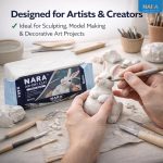 NARA Hard & Strong Air Dry Clay 500g, White, Quality Materials, Fast Drying Clay for Modelling, Coating, Sculpting & Craft Projects, No Oven or Kiln Needed - Image 4