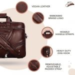 Leather World Vegan Leather 15.6 Inch Laptop Office Briefcase Messenger Bag Satchel for Men and Women, with Adjustable Strap and Expandable Bottom, Brown - Image 5