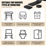 Furniture Pads Floor Protector Strip Chair Leg Floor Protector Chair Leg Protector Cap Chair Protector for Legs Chair Protector for Legs 6mm Thicken Foam Anti-Slip Textured Surface(13ft x0.78 in) - Image 5