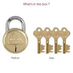 Godrej Padlock | Navtal 7 Lever with 21mm Shut Height | 65mm | Heavy Duty Brass Lock with Hardened Steel Shackle | 4 Keys | for Main Doors, Gates, Shutters, Lockers & Warehouses | 1 Yr Warranty - Image 8