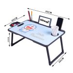 Real Bamboo Wood Smart Multipurpose Foldable Laptop Table with Cup Holder, Study Table, Bed Table, Breakfast Table, Portable,Ergonomic & Rounded Edges/Non-Slip Legs~~ (US Biding doremon) - Image 2
