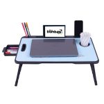Real Bamboo Wood Smart Multipurpose Foldable Laptop Table with Cup Holder, Study Table, Bed Table, Breakfast Table, Portable,Ergonomic & Rounded Edges/Non-Slip Legs~~ (US Biding doremon) - Image 6