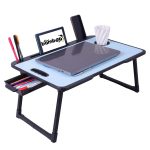 Real Bamboo Wood Smart Multipurpose Foldable Laptop Table with Cup Holder, Study Table, Bed Table, Breakfast Table, Portable,Ergonomic & Rounded Edges/Non-Slip Legs~~ (US Biding doremon) - Image 7