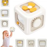 Montessori Toys 6 in 1 Sensory Busy Activity Cube for Toddlers | Preschool Learning Board | Fine Motor Skill Development | BPA Free Educational Travel Toy | Birthday Gift for Kids 1+ Years