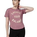 CHKOKKO Womens Stylish Activewear Quick Dry Lightweight Breathable Printed Round Neck Half Sleeve Regular Fit Gym T Shirt for Sports Yoga and Training