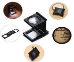 Bluedeal 10x Hands-Free Mini Folding LED Magnifying Loupe & Zinc Alloy Linen Tester Pick Glass with Scale for Textile/Jewellery/Thread Counting etc. - Image 2
