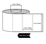 True-Ally 50x25 Direct Thermal Barcode Label Sticker - 2 x 1 inches - 50mm x 25mm - 1000 Labels Per Roll - White Self Adhesive Sticker for Printing Barcoding (1 Roll per Pack (1000 Labels)) - Image 2