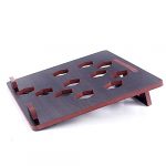 Wooden Laptop Stand with Ventilation Grid, Ergonomic Slanted Laptop Holder with Hexagonal Cutouts, Anti-Slip Stoppers, Cooling Laptop Riser for Desk - Image 8