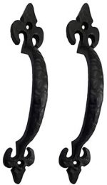 Adonai Hardware "Nethaniah Antique Cast Iron Cabinet Pull Handles (7" x 2 Pack, Matte Black) for Vintage Wooden Barn Doors, Gates, Closets, Furniture, Drawers, Cupboards, Wardrobes and Sheds