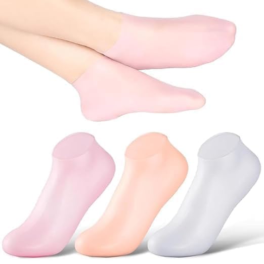 31h8vEEFKgL.jpg Silicon Heel Socks Heel for Crack Spa Gel Socks for Women and Men, Feet Protector Crack Heel Repair Socks with Moisturizing Natural Oil and Vitamin E Repair Dry Repair (1-PAIR)(A2) - Image 1