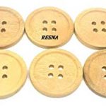REENA Wooden Button Light Brown Diameter 25 mm,(1 inch) 4 Holed for Sewing and Art and Craft Round Buttons with 4 Holes (10) designer traditional for suits dresses jackets coats craft DIY .Light brown