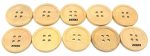 REENA Wooden Button Light Brown Diameter 25 mm,(1 inch) 4 Holed for Sewing and Art and Craft Round Buttons with 4 Holes (10) designer traditional for suits dresses jackets coats craft DIY .Light brown