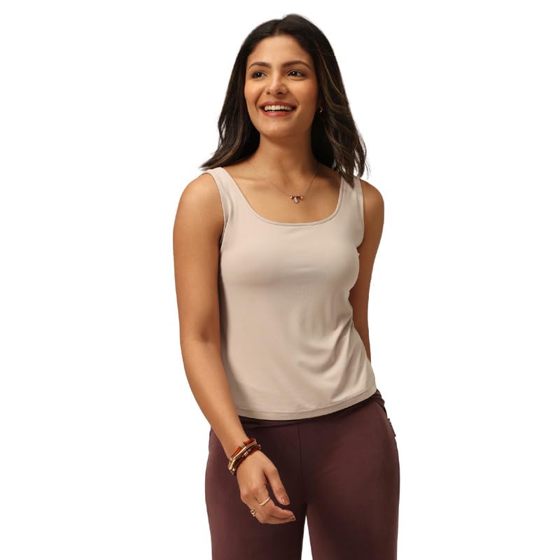 414AtSDw-L.jpg BlissClub Womens EverFlow Tank, Snug Fit, Square Neckline, Soft-Handfeel, All-Day Comfort, Everyday Wear - Image 1
