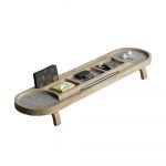 GABS & CO. Wooden Desk Organizer Multifunction Workstation Tray Laptop Stand Phone Holder Mouse Pad Keyboard Rest Writing Table Office Desk Organizer for Home Office Work (5)