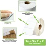 True-Ally 50x25 Direct Thermal Barcode Label Sticker - 2 x 1 inches - 50mm x 25mm - 1000 Labels Per Roll - White Self Adhesive Sticker for Printing Barcoding (1 Roll per Pack (1000 Labels)) - Image 3