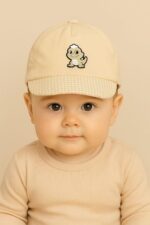 Adorable Baby Cap Teddy Bear Design, Checkered Pattern Soft Hat for Infants (3-9 Months) Cute & Stylish Cap for Baby Boys & Girls - Image 3