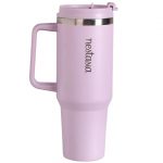 Nestasia GripSip40 Tumbler with Straw & Side Handle 1.2L | Insulated Stainless Steel Sipper Water Bottle for Adults with Dual Flip Opening Sip-Swig Leakproof Lid for Office & Gym (Lilac Haze)