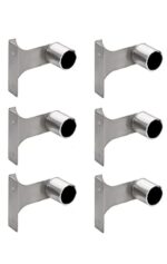Stainless Steel 304 grade Wall Mount Concealed 3" Heavy Long Band Curtain Rod & Ceiling Holder Brackets for Door & Windows | Pack of 6-Pieces | 1 inch