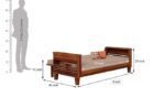 STRATA FURNITURE Sheesham Wood 3 Seater Sofa Set for Living Room Office Home Wooden Sofa Cum Bed with Side Magzine Newspaper Holder (Honey Finish) - Image 6