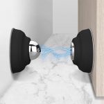 Heavy Duty Magnetic Door Stopper Kit | No Drill Wall & Floor Mount | Adjustable Silicone Door Stopper Set | Windproof, Anti-Collision & Wall Protector for Home & Office | Black