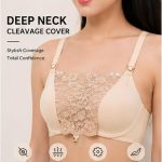 Women Deep Neck Cleavage Cover Up Lace Camisole Insert Clip On Modesty Panel for Low Cut Tops, Kurtis, Dresses & Saree Blouses, Soft Comfortable Inner Cover for Women - Image 2