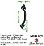 Adonai Hardware "Nethaniah Antique Cast Iron Cabinet Pull Handles (7" x 2 Pack, Matte Black) for Vintage Wooden Barn Doors, Gates, Closets, Furniture, Drawers, Cupboards, Wardrobes and Sheds - Image 8