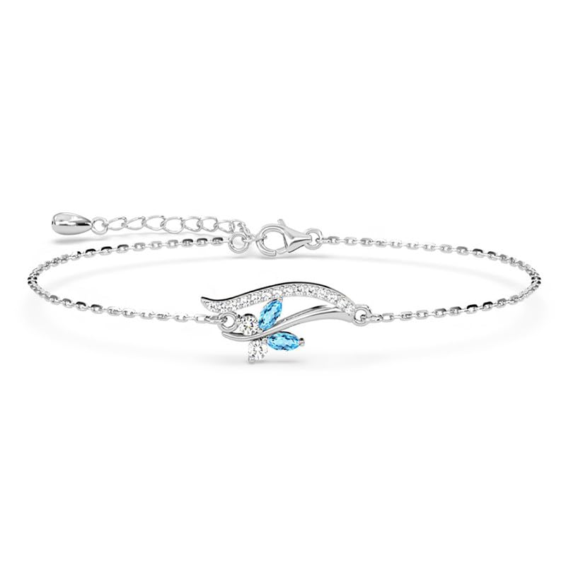 41HQ6n32JsL.jpg Clara 925 Sterling Silver Butterfly Pendant Earring Chain Bracelet Ring Jewellery Set | Rhodium Plated, Swiss Zirconia | Gift for Women & Girls - Image 1