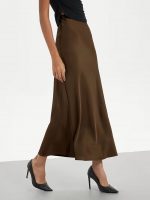 Jawdrobe Women's High Waist Satin Skirt A-Line Concealed Side Zipper Skirts for Woman - Image 2