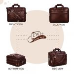 Leather World Vegan Leather 15.6 Inch Laptop Office Briefcase Messenger Bag Satchel for Men and Women, with Adjustable Strap and Expandable Bottom (Brown) - Image 6