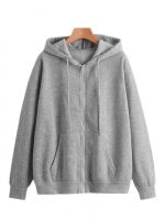 Casual Solid Full Sleeves Women Stylish Hooded Neck Fleece Zipper Hoodie for Winter - Image 6
