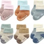 Khillayox New Born Baby Ankle Length Socks Woolen Socks For Baby Boys And Baby Girls Warm Thick Terry Socks For Kids Infants Socks (Asoorted Colors And Designs) Pack Of 6 Pair,Assorted