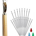 ROYAL VILLA® Special Combo Pack of 20 Large Needles + 1 Tracing Wheel + 3 Wire Loop Plastic Threader for Sewing, Embroidery and Art Craft Work.