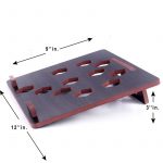 Wooden Laptop Stand with Ventilation Grid, Ergonomic Slanted Laptop Holder with Hexagonal Cutouts, Anti-Slip Stoppers, Cooling Laptop Riser for Desk - Image 4