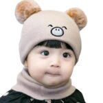 Baby Beanie Hat, Cute Cat Warm Toddlers Winter Hat, Double Pom Pom Beanies for Boys & Girls Woolen Knitted Cap (3 Months - 4 Years)